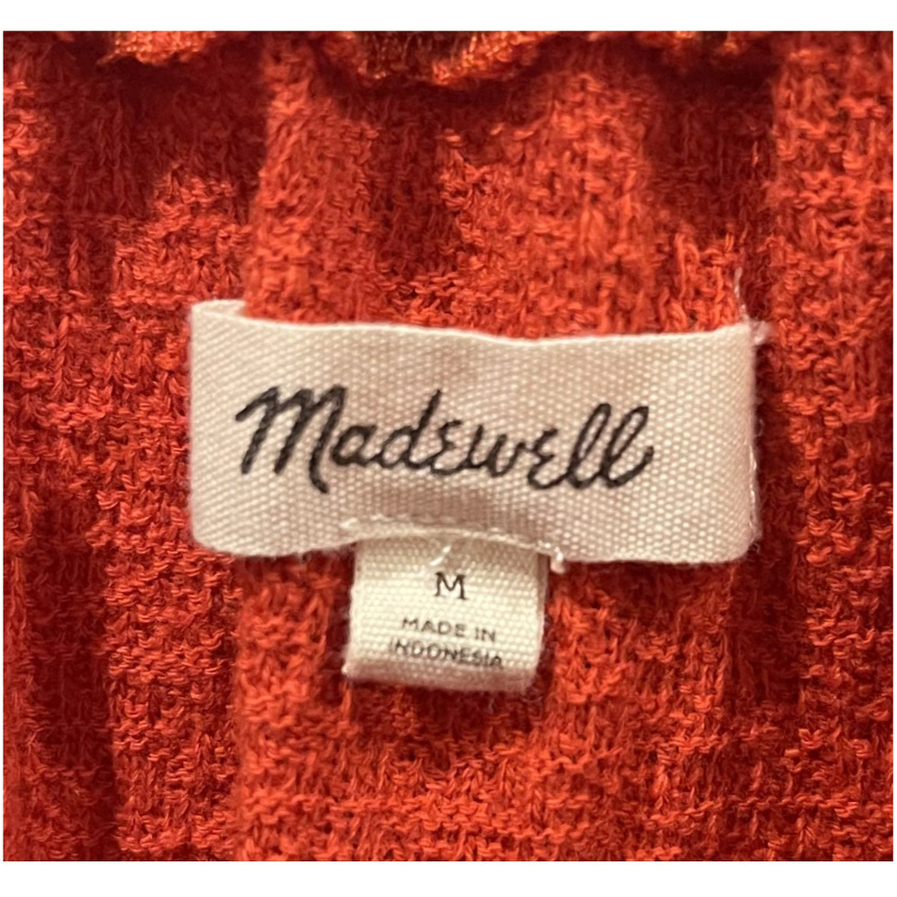 MADEWELL Texture & Thread Rusty Orange Drawstring Top - Picture 3 of 4